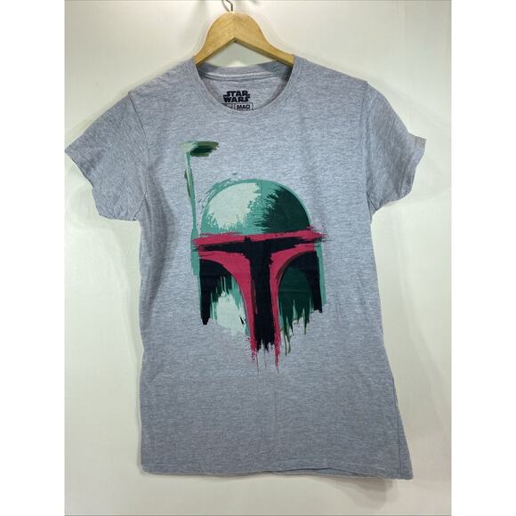 Star Wars Boba Fett Mad Engine Gray Multicolor T-Shirt Kids Size XL (15-17) - Picture 1 of 7